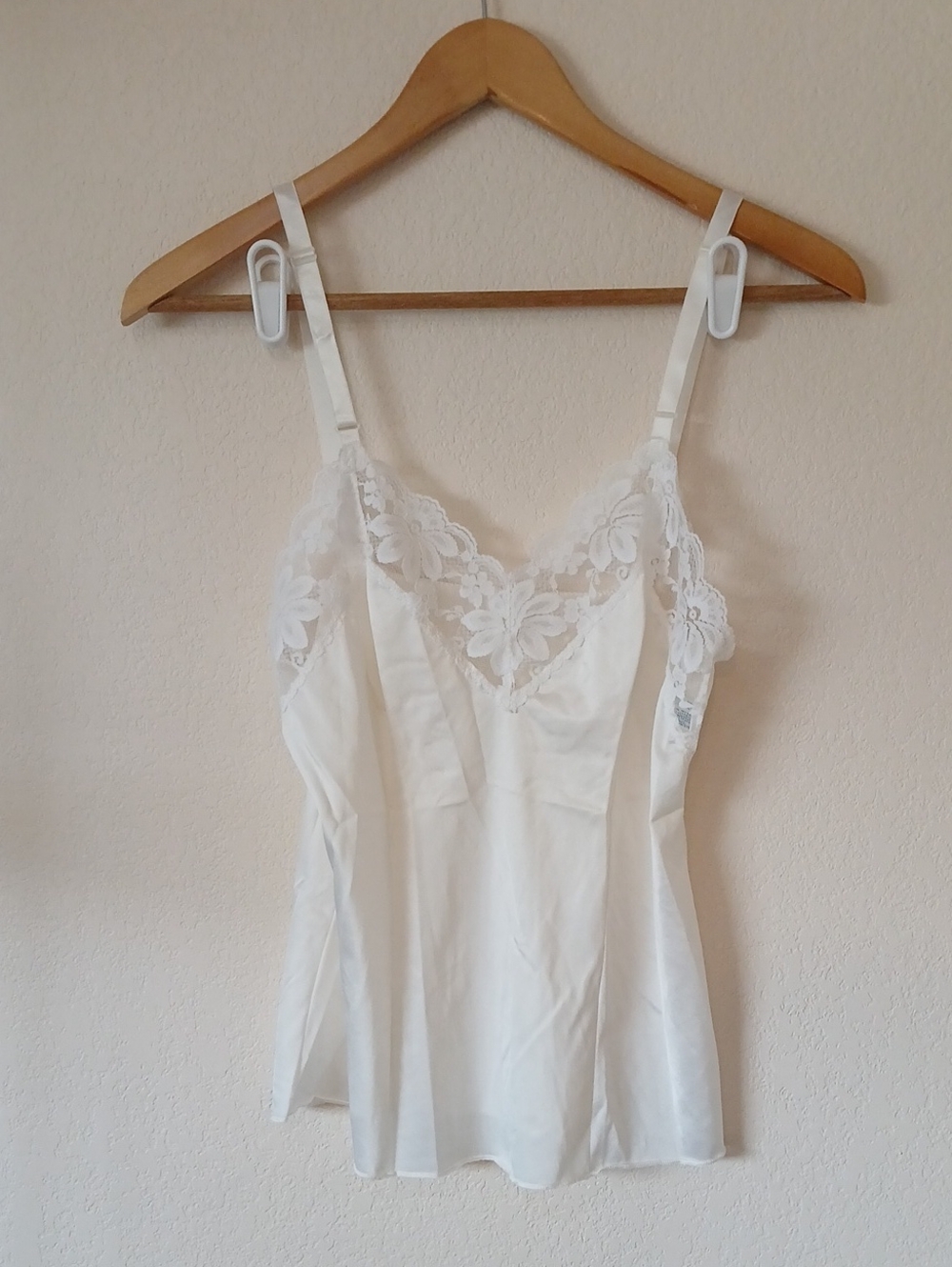 Vintage Lorraine Slip Top Lace And Nylon White